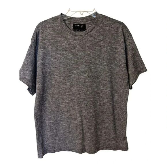 Pacsun Grey Boxy Fit Mens Tee Shirt SZ Medium Thick Cotton Blend - Picture 1 of 5